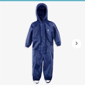 Muddy Puddles navy waterproof rain suit, sz 18-24 months